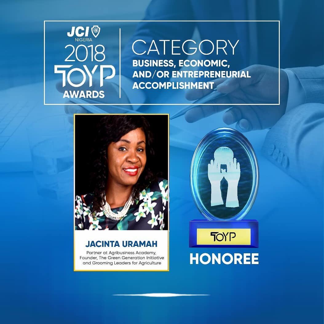 jci_nigeria's tweet photo. Jacinta Uramah, 2018 Honoree for the category of Business, Economic and/or Entrepreneurial Accomplishment, founded The Green Generation Initiative @jcuramah https://t.co/XYC5XkMXpl