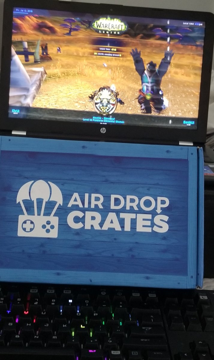 PowellFamilyOTM's tweet photo. Even my toon is praising @AirDropCrates delivery! Let's go! #WOWHead #AirDropCrates https://t.co/tPam0JP4jd