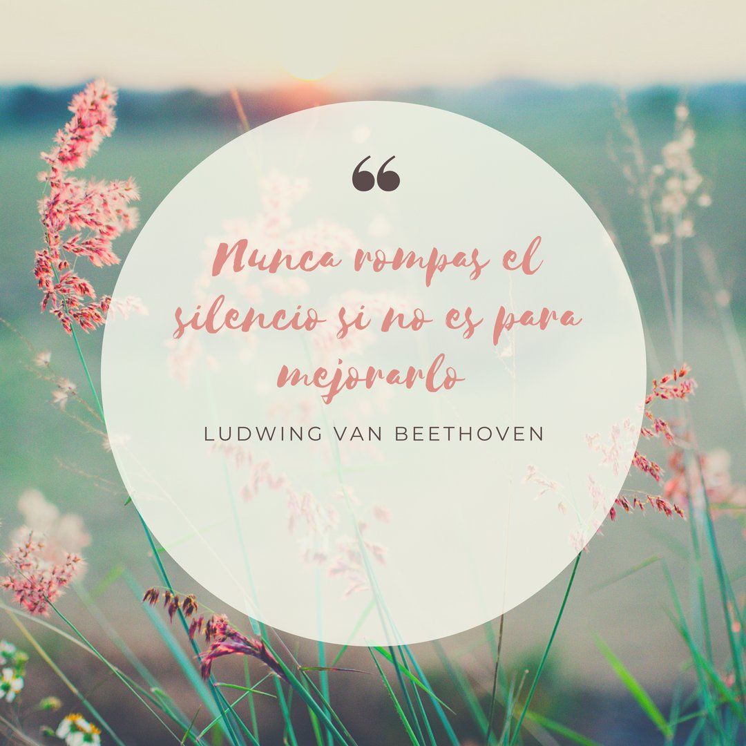 ElianaFrezza's tweet photo. "Nunca rompas el silencio si no es para mejorarlo" Ludwing van Beethoven #frases #BuenViernes https://t.co/lgBOdqbdpM