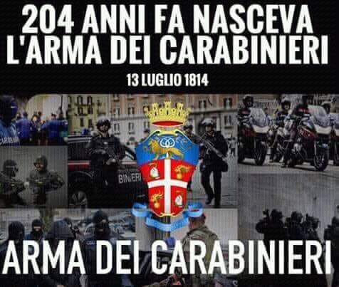 L'Arma dei Carabinieri nasce il 13 luglio 1814, Vittorio Emanuele I Re di #Sardegna istituisce con le #regiepatenti a #Torino il Corpo dei #Carabinieri #Reali. duplice funzione: #difesa dello #Stato e della #tutela della #sicurezzapubblica, 1° #corpo della #armatasarda #esercito