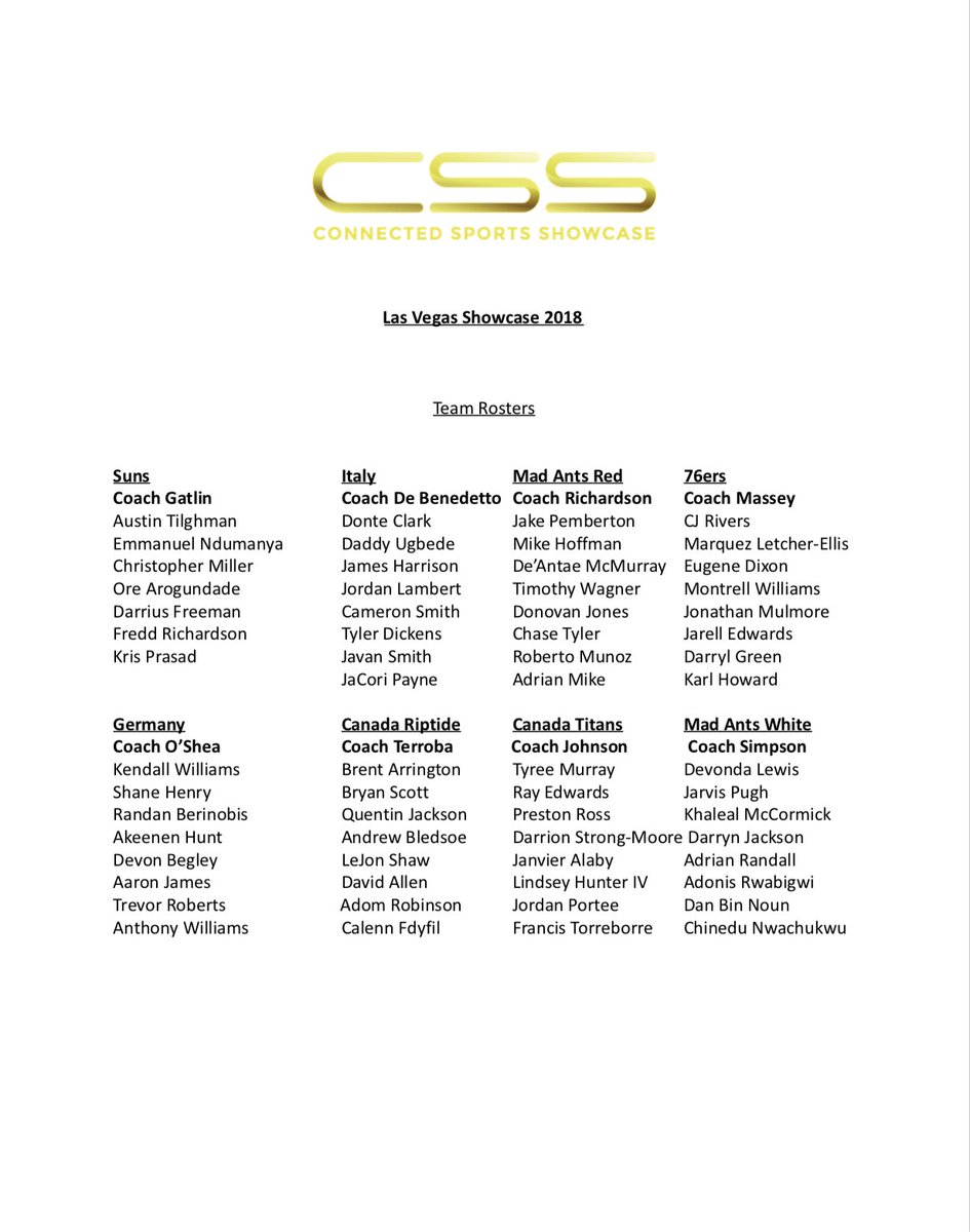 HoopKingsLV's tweet photo. CONNECTED SPORTS - LAS VEGAS 2018 ROSTERS are now available for download on our site under SHOWCASE TAB! Congrats to all player participants, our Showcase is very proud to feature an ELITE group of talent from all over the GLOBE!  🏀 #CSShowcase https://t.co/nJWjkqPzw2
