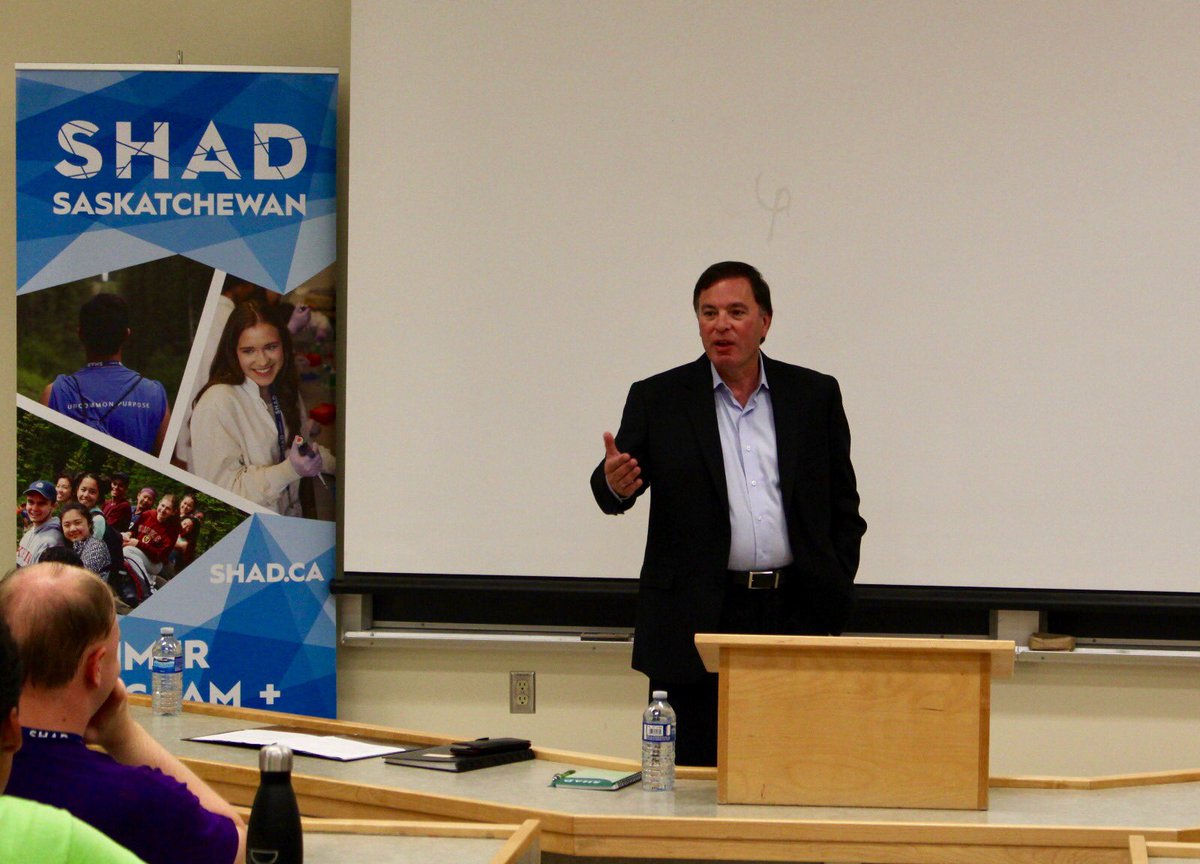 Shad_Sask's tweet photo. Huge thank you to Education Minister @GordWyant for engaging with our @SHADnetwork students in Saskatchewan today! Hon. Minister Wyant answered some tough questions from Canada’s brightest youth! #SHAD2018 #SHADSask @SKGov @usask https://t.co/bo3ii0lAQa