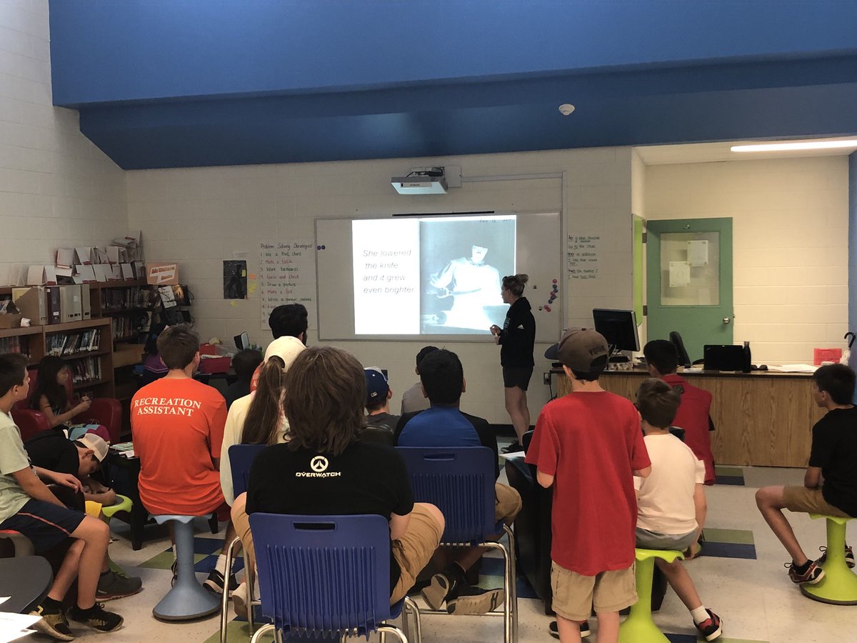 BenPlazzotta's tweet photo. From discovering the mystery of Harris Burdick to learning to make our Dash robots move through an obstacle course, Week 1 of the 6/7/8 Summer Skills Program was a success! We even found the time to solve a BEDMAS equation that barely fit on the whiteboard! @alcdsb_summer @ALCDSB https://t.co/05oc4fL548