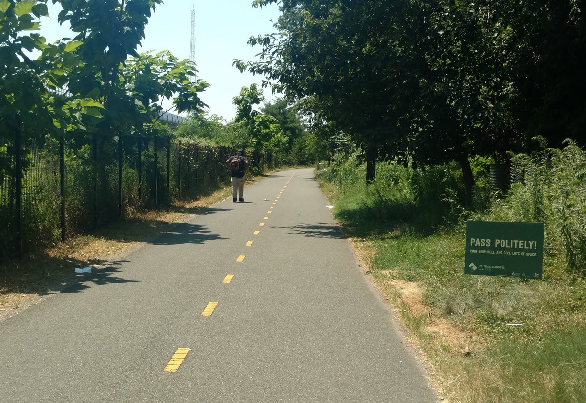 DDOTDC's tweet image. The DC Trail Rangers took a break from keeping our city’s trails safe and clear for a bi-monthly coffee hour this morning along the MBT. For more info on the Trail Ranger program - a joint effort with @WABADC - visit waba.org/programs/d-c-t….