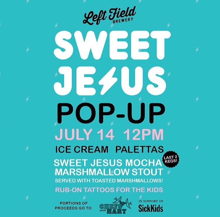 chefswithhart's tweet photo. It’s not quite #NationalIceCreamDay but TOMORROW #ChefsWithHart x #SweetJesus is going down @LeftFieldBrew🍦🍻 proceeds go to @sickkids gift program 💙 https://t.co/b8nWZkqjuR