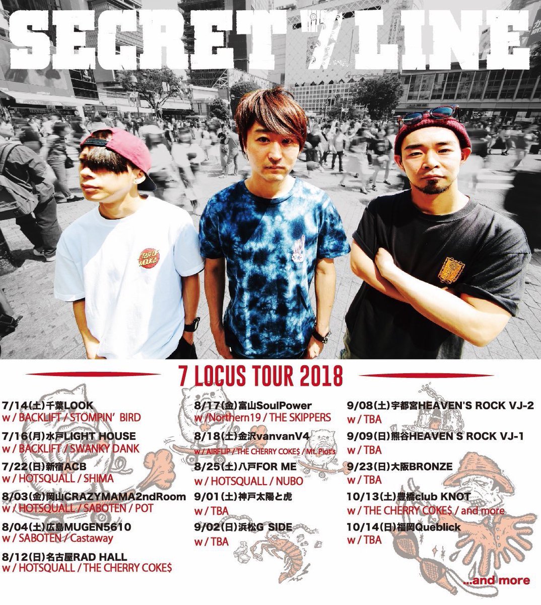 SDANKofficial's tweet photo. 【SECRET 7 LINE pre7 LOCUS TOUR 2018】
7/16(月祝)水戸ライトハウスに出演させて頂きます。
https://t.co/7DsnB6dgCV
#BACKLIFE
#SECRET7LINE
#SWANKYDANK https://t.co/CWELoqlX9h