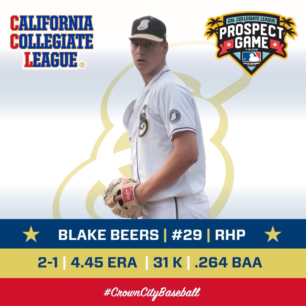 ArroyoSecoCCL's tweet photo. Congratulations to these standout prospects on their terrific seasons so far! @JT_FOE(@USC_Baseball), @JoeySteele10(@SFDonsBaseball) and @blake_beers(@umichbaseball) have all been selected to participate in the 2018 CCL Prospect Game! @CCL_Baseball 

#CrownCityBaseball https://t.co/I9BHi8TfwC