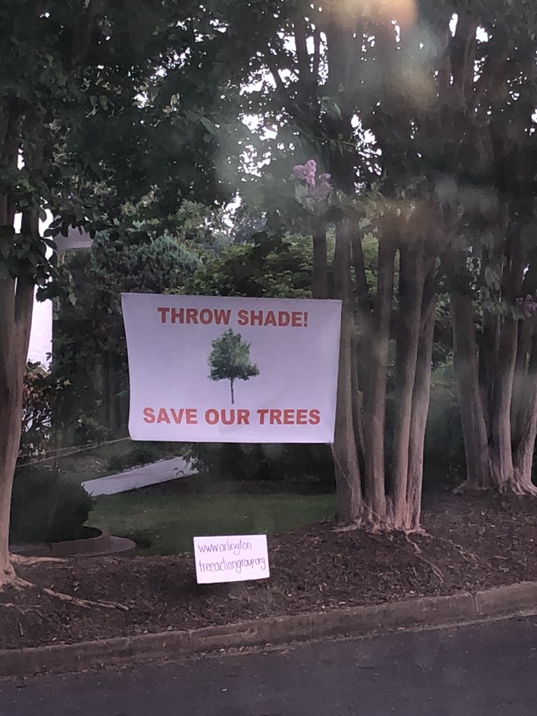 Love this sign! Thank you to @ArlTreeAction and @wca for working to save our beautiful trees from builders and bulldozers! Sign the petition at change.org/p/ttt  to preserve a magnificent Dawn Redwood