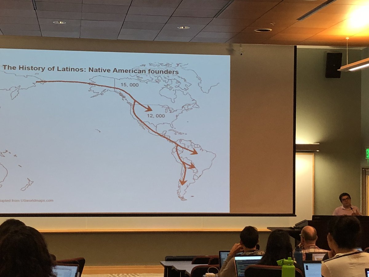 alexcr_1's tweet photo. Awesome presentation by Dr. Luis Carvajal Carmona this morning at #DIBSI2018. It was nice to learn a bit about Latino history and cancer risk factors.
Also great to see a lot of diversity in #DIBSI invited speakers, instructors and attendees. 👏🏼 https://t.co/9mJG8XjBSR