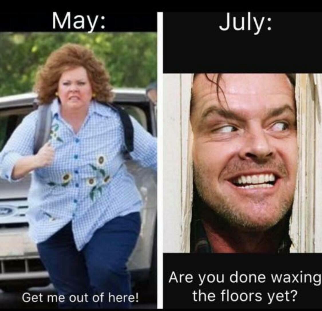 1stYearTeach01's tweet photo. I’d say this is pretty accurate. #teachersinmay #teachersinjuly https://t.co/JKI9LAxOUS