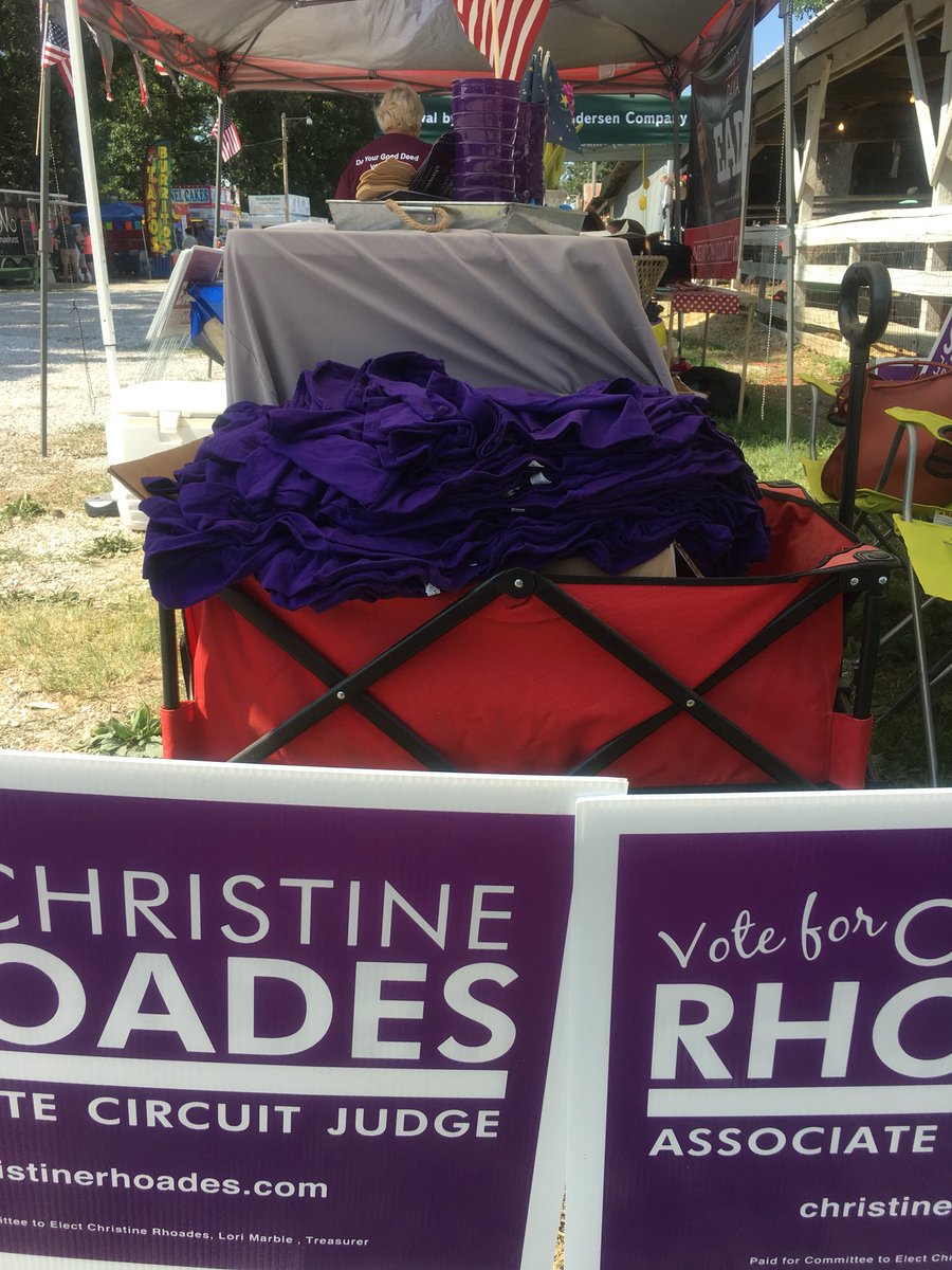 RhoadesForJudge's tweet image. At the Newton County Fair with  a big pile of t-shirts. If you come by and tell me the date of the primary election, one can be yours!  #runningforjudge #newtoncounty #secondtimeatthefair