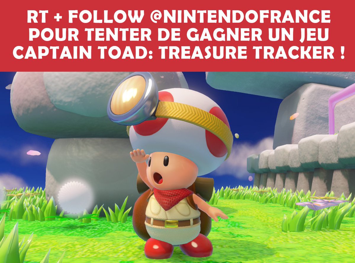 NintendoFrance's tweet photo. [CONCOURS 🎁] Le capitaine Toad voit un concours se profiler à l'horizon !
👉 RT + Follow pour tenter de remporter l'un des 3 jeux #CaptainToad: Treasure Tracker pour #NintendoSwitch !

Fin du concours : dimanche 15 juillet 23h59
Règlement : https://t.co/jMeArheTRz https://t.co/jzAPdiNoG3