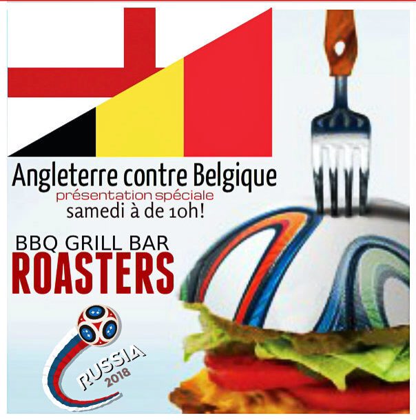 roastersbbqbar's tweet photo. N'oubliez pas que nous serons ouverts demain et dimanche à partir de 10h pour la #CoupeDuMonde2018 ⚽️🍴Vivez les finales! #ENGBEL #WorldCup https://t.co/Qo4VtCJkTp