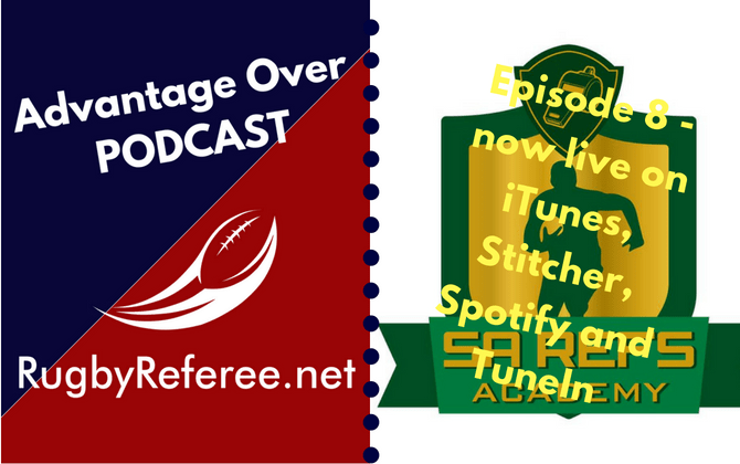 RugbyRefereeNet's tweet photo. New episode: #AdvantageOver podcast with @Matiesrefs SA Refs Academy #Rugbyunited #rugbyrefs https://t.co/vmLmfsYJxS https://t.co/ZVbOHSxiiA