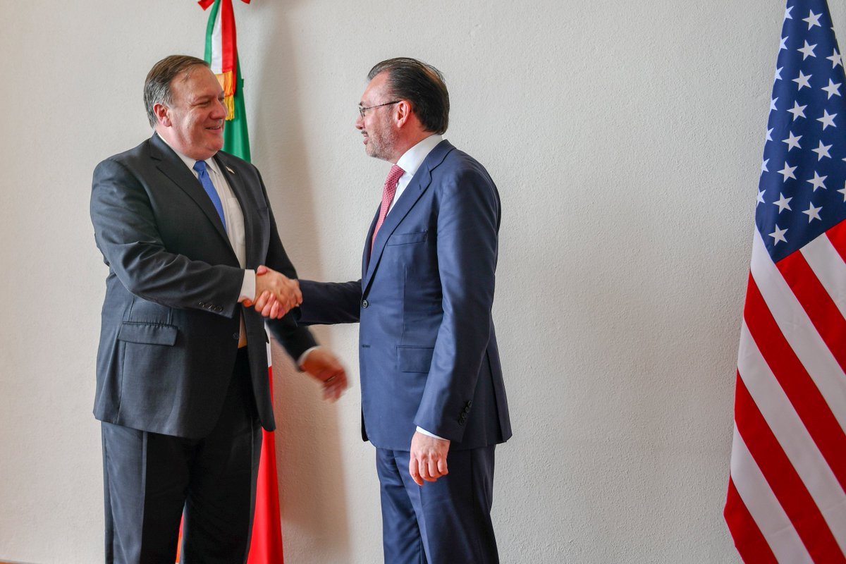 Secretary of State Michael R. Pompeo meets with Mexican Foreign Secretary Luis Videgaray Caso in Mexico City on July 13, 2018.