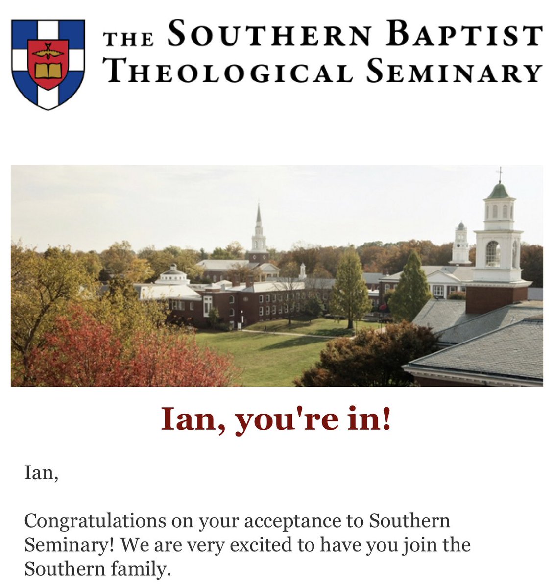ianharber's tweet image. I’m freaking out over here and so excited about this!

This is honestly a dream come true for me. I thought my academic future might be over because of how I did in my undergrad, but The Village Institute &amp;amp; SBTS have given me a second chance and this is a huge step forward!