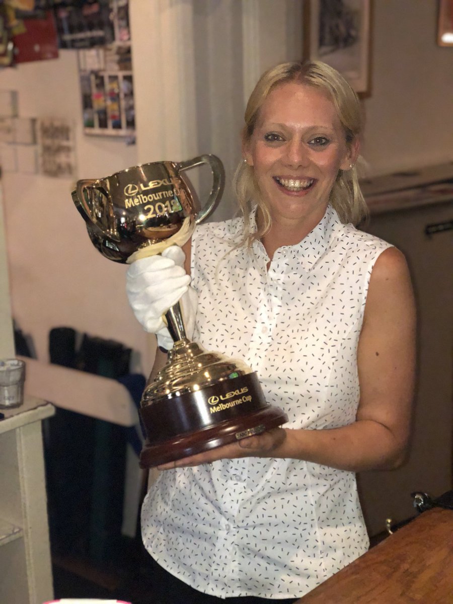 Gsampson10's tweet photo. When the Melbourne Cup is in the house! Or behind the Bar with me in this case! #thenewwellington #newmarket #MelbourneCup https://t.co/wPR69KnGNO