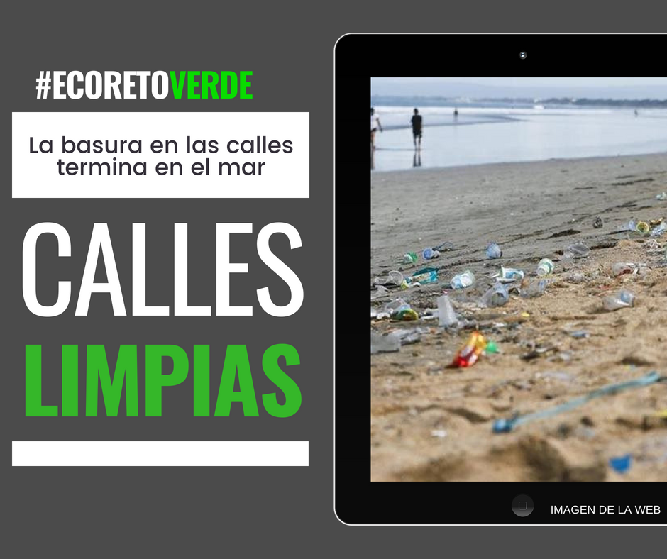 Día 11 #EcoRetoVerde No importa dónde vivas, toda la basura termina conminando nuestros ríos y mares.
 Ayuda al 🌎manteniendo las #CallesSinBasura.