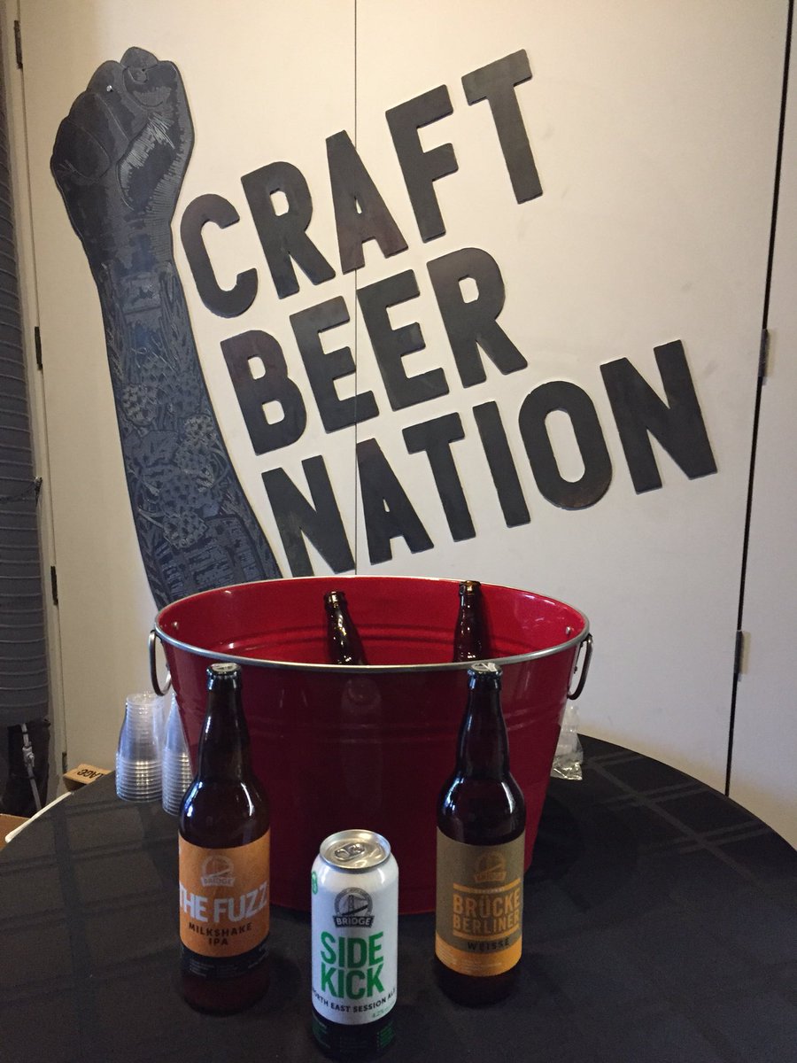CraftBeerImport's tweet photo. What’s up @CraftNation_RD @trevoldonator is pouring some @bridgebrewcrew The Fuzz, Side Kick and Brucke Berliner Weisse. #putitinyourfacehole #craftbeernotcrapbeer #goodbeertogoodpeople #craftbeerimporters #drinkgoodbeer #drinkcraftbeer #beerfam #beerisgood #beertiful #RedDeer https://t.co/zK5E7yRRbW