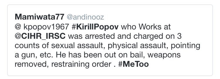 andinooz's tweet photo. #TIMESUP⁠ ⁠         #MeToo⁠ ⁠         #KirillPopov #Ottawa https://t.co/0tvLLqZlrE
