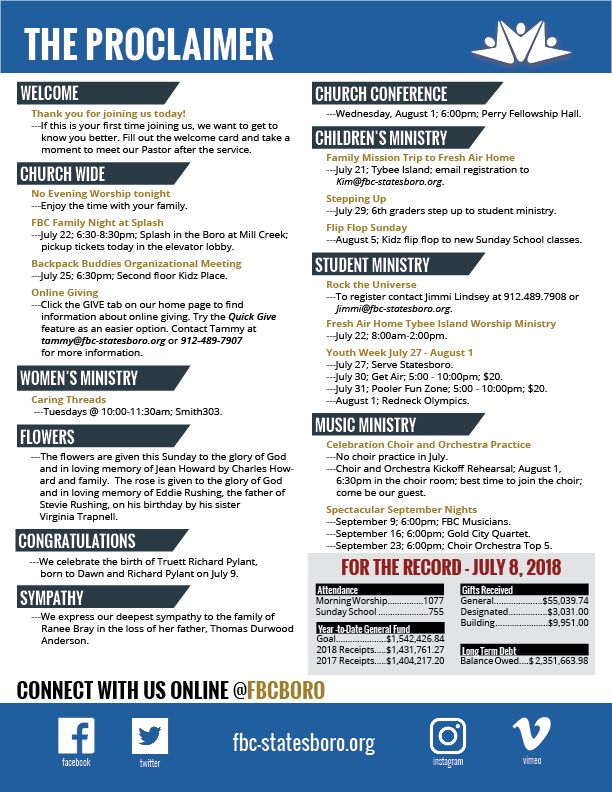 fbcboro's tweet image. Take a look at what's happening at #fbcboro this week.
Don't forget about worship this Sunday at 8:30 &amp;amp; 11:00am.