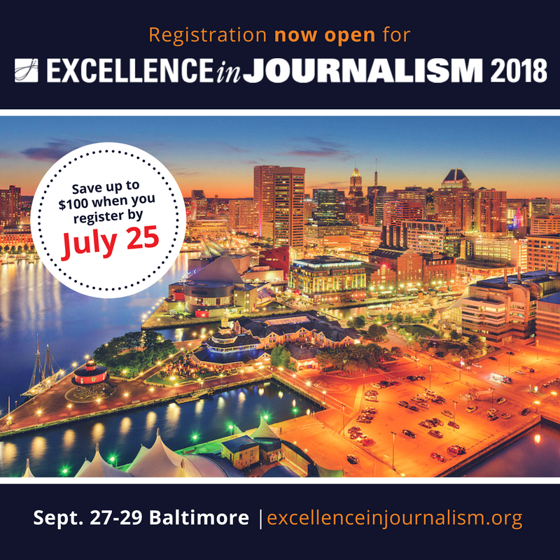 Level up your career at #EIJ18 in Baltimore! Attend sessions like “Critical Thinking to Fight Fake News.” <a href="/atompkins/">Al Tompkins</a> of <a href="/Poynter/">Poynter</a> will use real case studies to show how journalists can get faked out by fake news. bit.ly/2KPD6M6