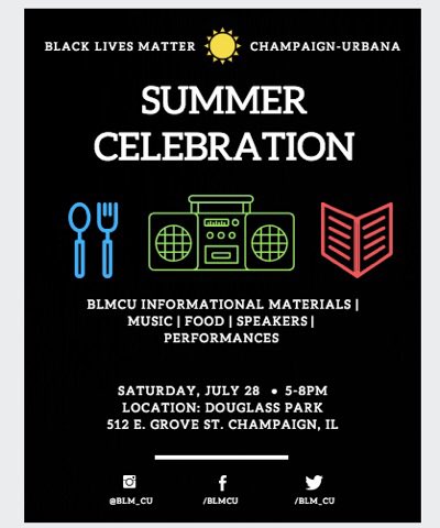 Join us for some good food, music and prizes on July 28th! This event will be our summer celebration which is an opportunity to connect our communities through food and music. As well as a chance for folks interested in being involved with BLMCU to learn more! #BlackLivesMatter