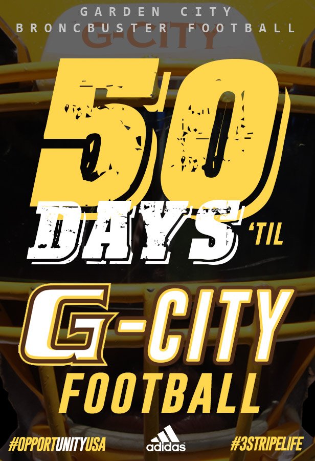 GCCC_FOOTBALL's tweet photo. Ready for some football? 

Only 50 days until #OpportUNITYusa laces 'em up against Dodge City. #BuckIfYouWant #PlayerFactory https://t.co/sLyBSGIwBx
