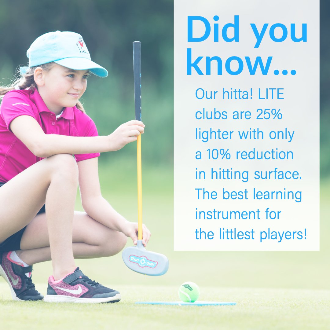 #FunFactFriday - Check our hitta! LITE clubs, developmentally appropriate for the young folk, crafted with the feel of real play 👌🏽⛳️  Psst - Get #FreeShipping until July 19th 🤙🏼 #Friyay
#golf #wheredoyouplay #shortgolf #PGATour #juniorgolf  #kidsgolf #girlsgolf #fungolf