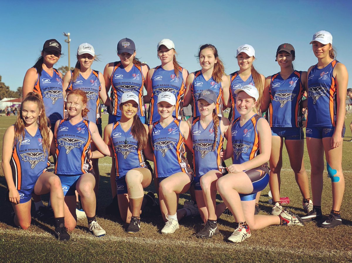 scottprince7's tweet photo. Yeh the girls - #palmbeachtouch 16s still keeping the dream alive! 🤙🏽 @QldTouch #jsc2018 #herveybay #touchfootball https://t.co/u8o33LycL2