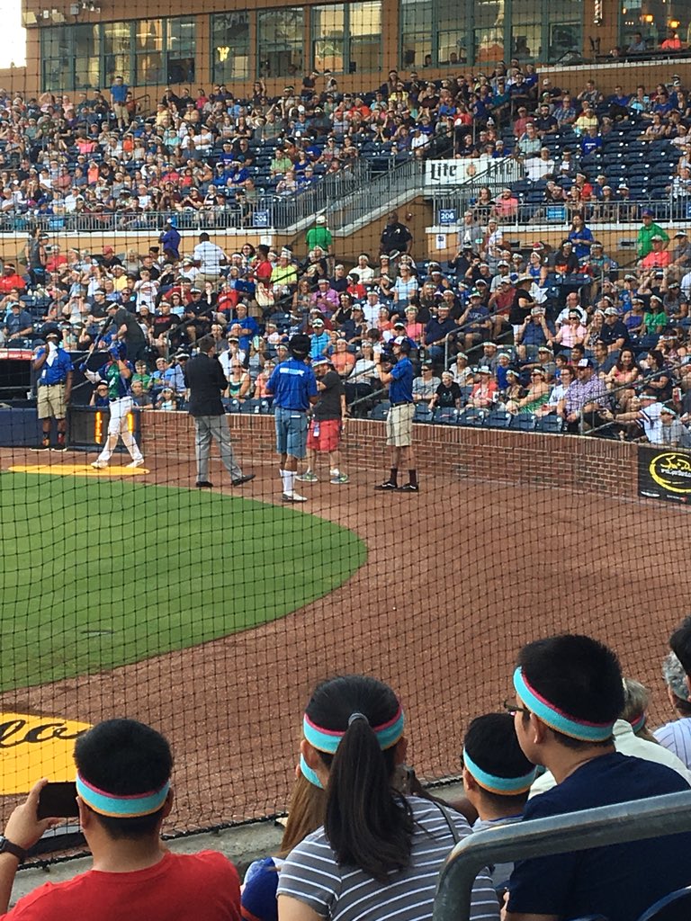 MrsBrem's tweet photo. Attempting to break the @GWR for the largest gathering of people wearing sweatbands at the @DurhamBulls #StrangerThingsNight! #playrelay #80s #mysecondguinnessworldrecordthisyear https://t.co/SwS2kMoGh0
