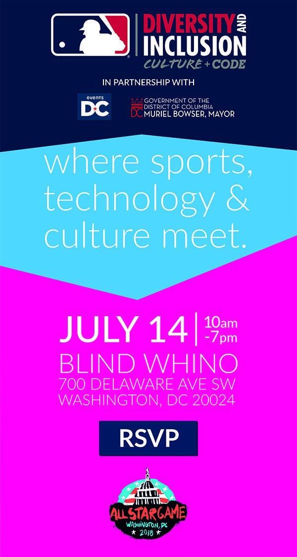 MayorBowser's tweet image. DC is the #SportsCapital + business, sports, culture, arts, diversity – hear all about it at the @MLB Culture + Code event 

📍➡️ @BlindWhino
⏰➡️ 10 am – 7 pm
#CultureandCode 

bit.ly/2ul4cPW