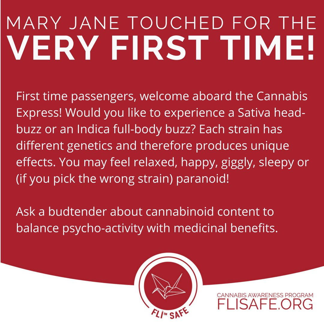 fliproducts's tweet photo. The best advice for first-time #cannabis smokers is to start with a low dose! And ask your #budtender for strain and product suggestions! #FLIsafe #CannabisCommunity https://t.co/luxOmuARzD