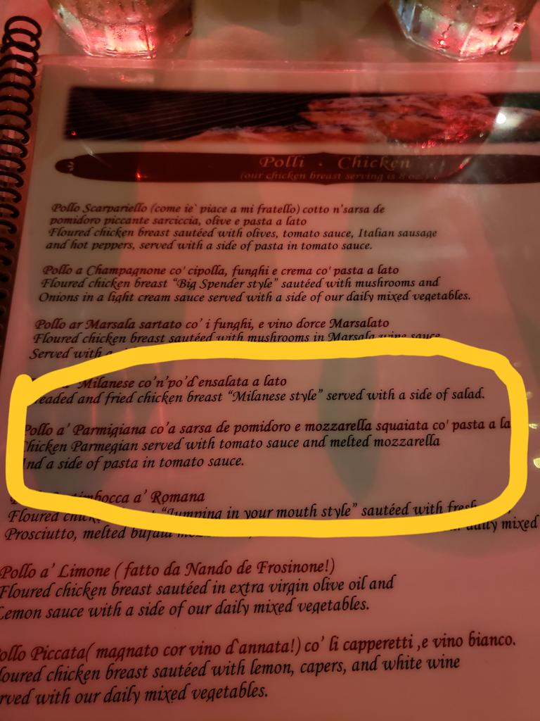 Matt_Musky's tweet photo. The longest possible way to say chicken parm https://t.co/NUXmXoLjb4