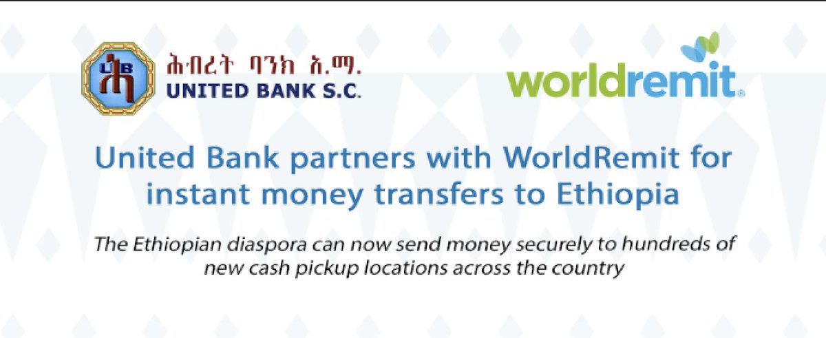 United Bank S C On Twitter Unitedbanksc Partners With The Ethiopian Diaspora Can Now Send Money Securely To Hundreds Of New Cash Pickup Locations Across Country