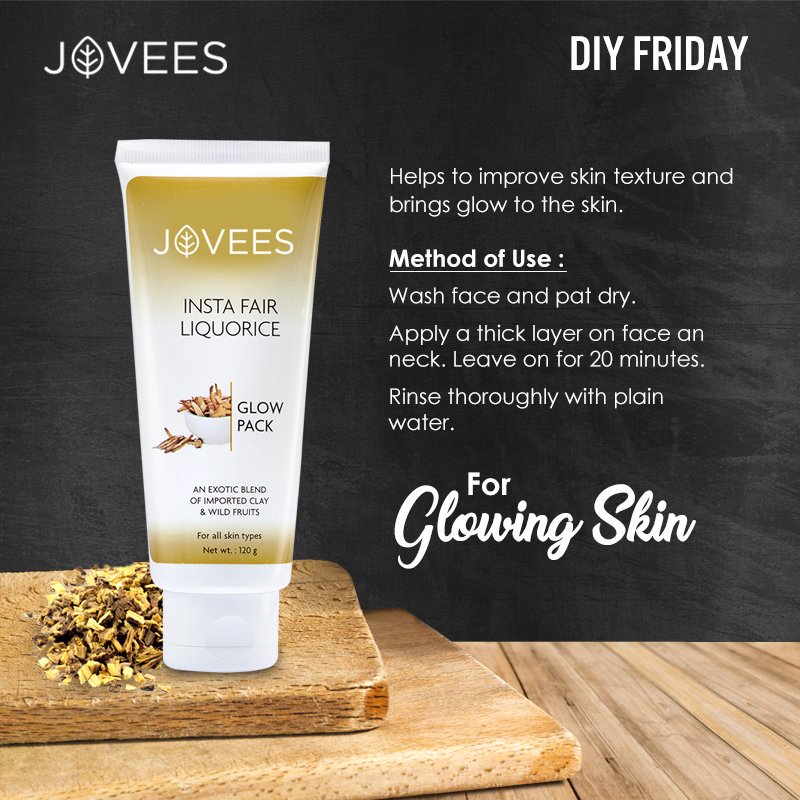 DIY Friday
Jovees Insta Fair Liquorice Glow Pack
#DIY #diy #doityourself #doitathome #facepack #glowingskin #skincare #skincareproducts #beauty #beautyproducts #herbal #natural #jovees #bestbeautyproducts #beautyproductsonline