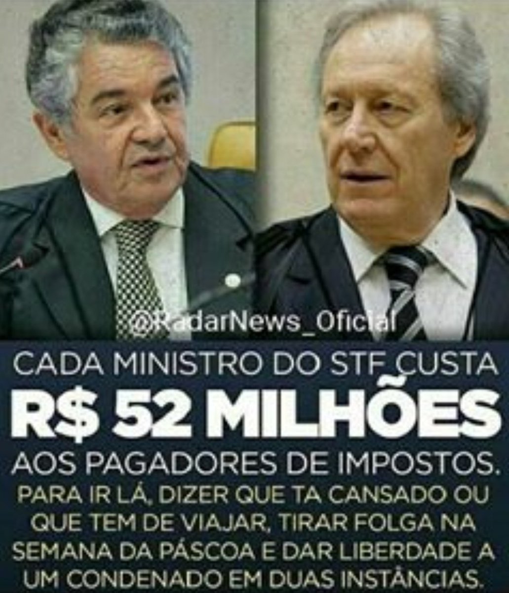 Gisaieira's tweet photo. É incompreensível o ódio que os ministros do STF têm pela população ordeira do Brasil e similar bajulação que fazem a bandidos desde os de "colarinho branco" a narcotraficantes.Estamos perplexos com a baderna que promovem,e a consequente,desordem social e jurídica.#Acinte! https://t.co/VwZesRAvXH