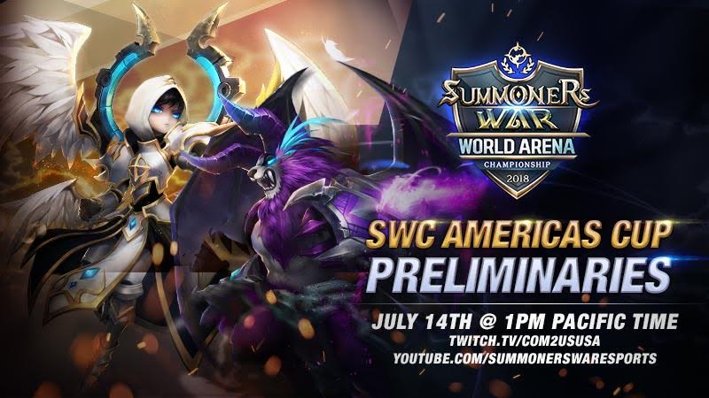 summonerswarapp's tweet image. The preliminaries for the #SummonersWar World Arena Championship's Americas Cup are happening tomorrow! 

Watch it on Twitch at twitch.tv/com2ususa or on youtube.com/summonerswares… at 1pm PDT.
