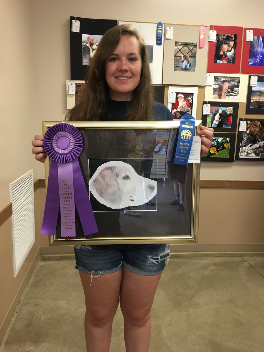 Gerber7Beth's tweet photo. Super proud of Grace Gerber. She got two first place awards at the Fayette County Art Show and Best of Show for grades 9-12. #artroomanniesgift. #WCHCS https://t.co/3JCdU40Ydq