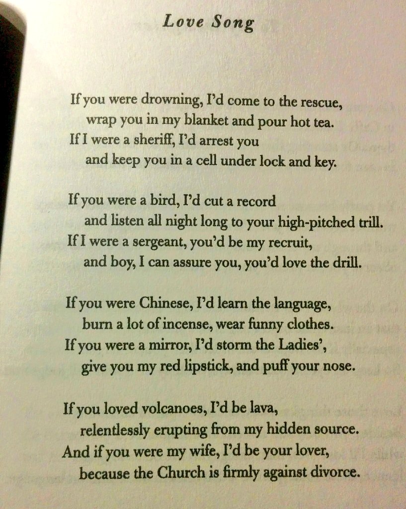 41. I love grown men who can write love poems, shedding the encrustations of age & the habit of reluctance, ignoring the risk of mockery, & surrendering themselves to the hope that she'll read beyond his words. At 55, the great JosephBrodsky wrote these lines. At 56, he was dead.