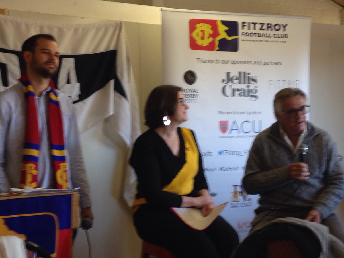 At Fitzroy Reds Foundation annual political lunch with Barrie Cassidy (Creswick boy) and Ged Kearney (daughter of a Richmond publican). #GoRoys