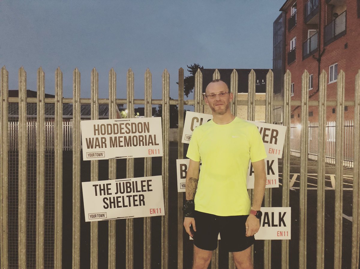 townrunaround's tweet photo. Amazing effort as the sun starts to rise over EN11... Danny completes a total of 26.6k ... appreciate the support Danny. #Run24EN11 https://t.co/A21frjFd9D