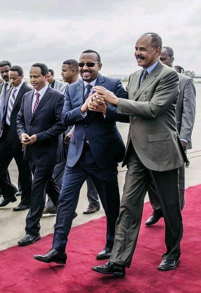 Semhar's tweet photo. President Isaias Afwerki of #Eritrea will make a historic visit to #Ethiopia today, his first in over 20 years. Our collective hearts are singing w joy &amp; hope -#tesfa. We all want peace. We have always wanted peace.

Let this moment bring peace &amp; full coexistence one step closer. https://t.co/xvJKWow5y2