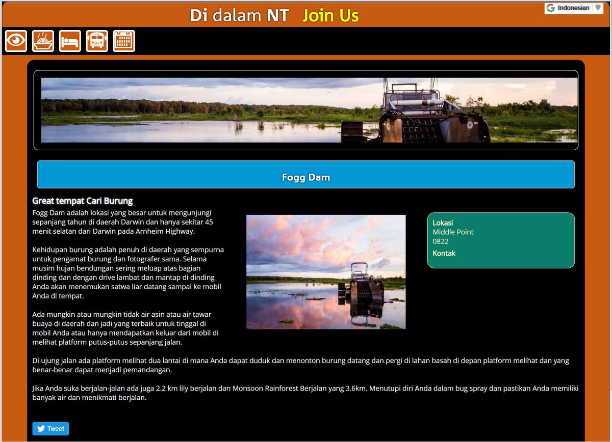 inthent's tweet photo. #nt #inthent #northernterritory #Darwin We have added a small but useful new feature to our web directory pages. We have added the ability to translate pages to foreign languages by utilising google translate. 
Web site https://t.co/DlomoqR5HD

Cheers IntheNT Admin https://t.co/EwpSPForKm