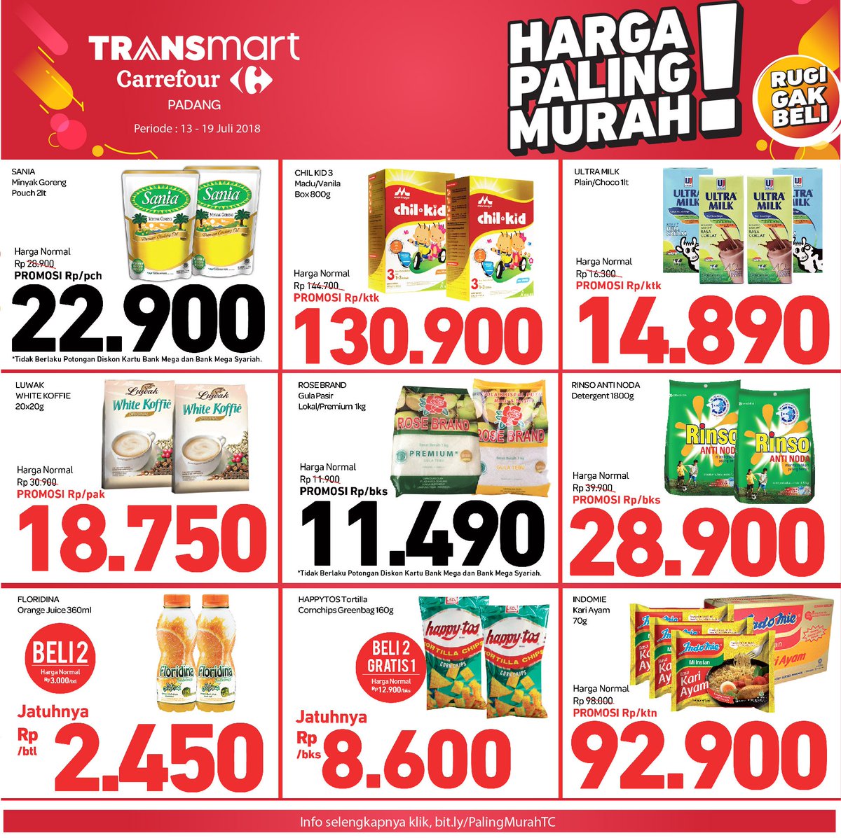 Transmart_IND's tweet photo. PADANG | MURAHNYA tiada tanding! Serbu semua promo produk kebutuhan mingguan Anda di Transmart Carrefour. Nikmati promonya sampai 19 Juli 2018. Info lengkap, klik https://t.co/1dIXNYq6dF
#PromoMurah #Padang #PromoHebatTransmartCarrefour #TransmartPadang https://t.co/9pjMq49fLw