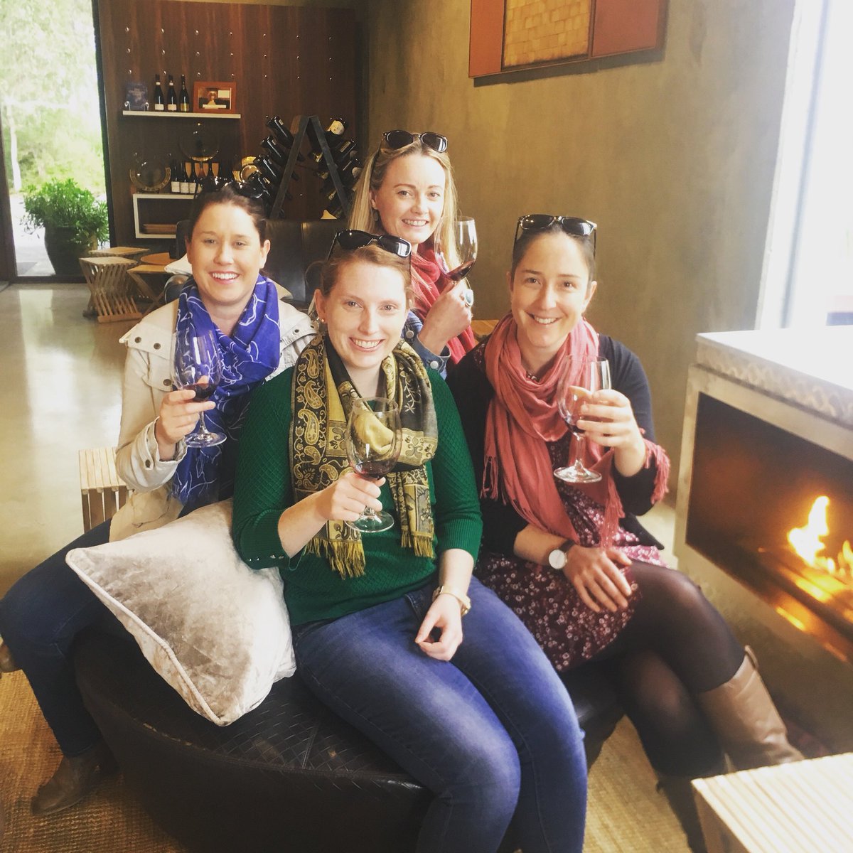 Winter in <a href="/MargaretRiver/">MargaretRiverRegion</a> not sure it gets much better than this, school friends from NSW tasting amazing red wine by the toasty fire <a href="/HowardParkWines/">Howard Park Wines</a> 
#justanotherdayinWA #topdroptours