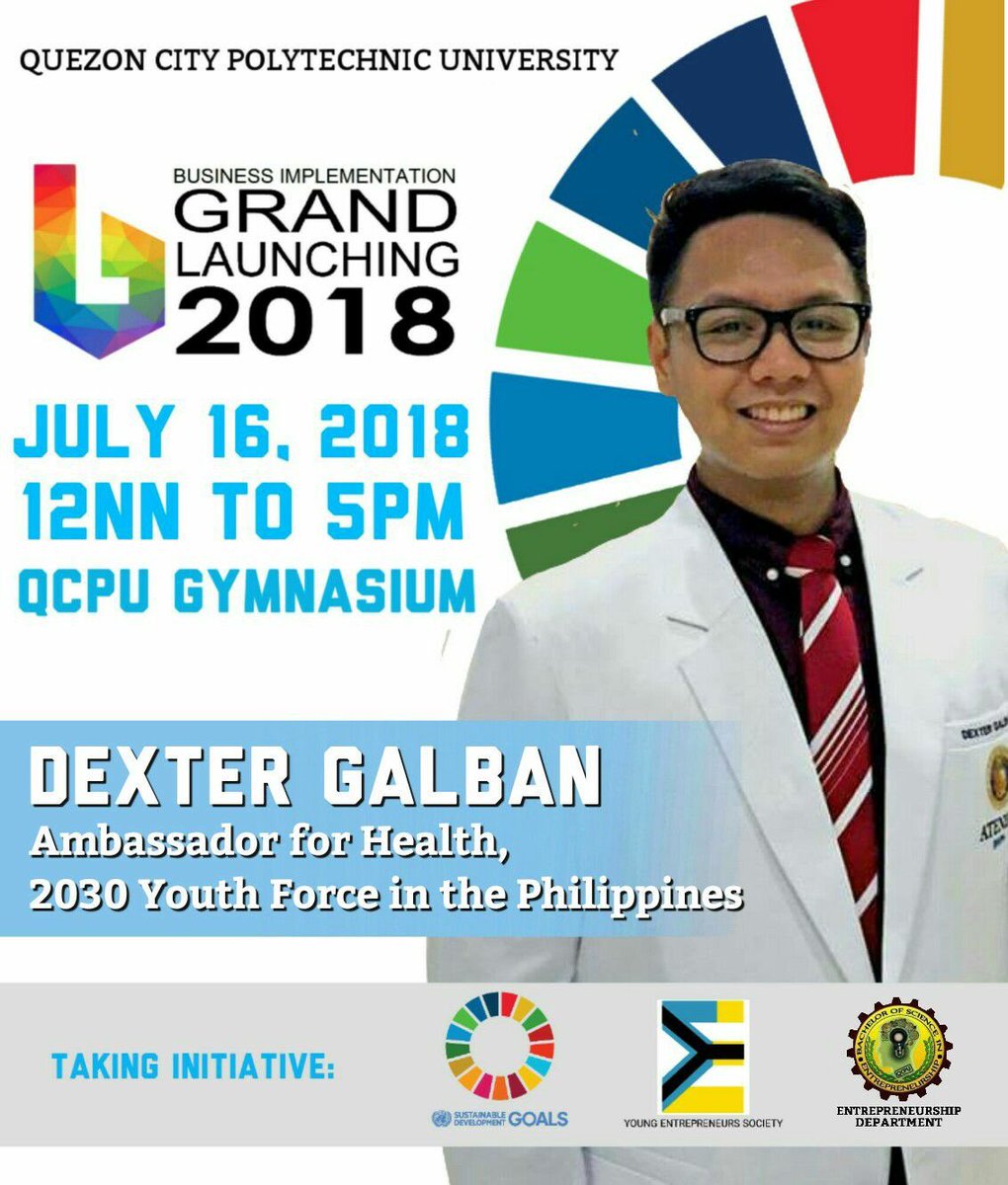 DexGalban's tweet photo. Sustainable businesses are on the rise! Looking forward the launching of all 46 start-ups by the Young Entrepreneurs Society & QC Polytechnic University!
It’s time to talk about the @TheGlobalGoals! Let’s get down to business!
#HittingTheGoals #GlobalGoals
#QCPU #YES #2030YFPH https://t.co/Hpldu1XlVm