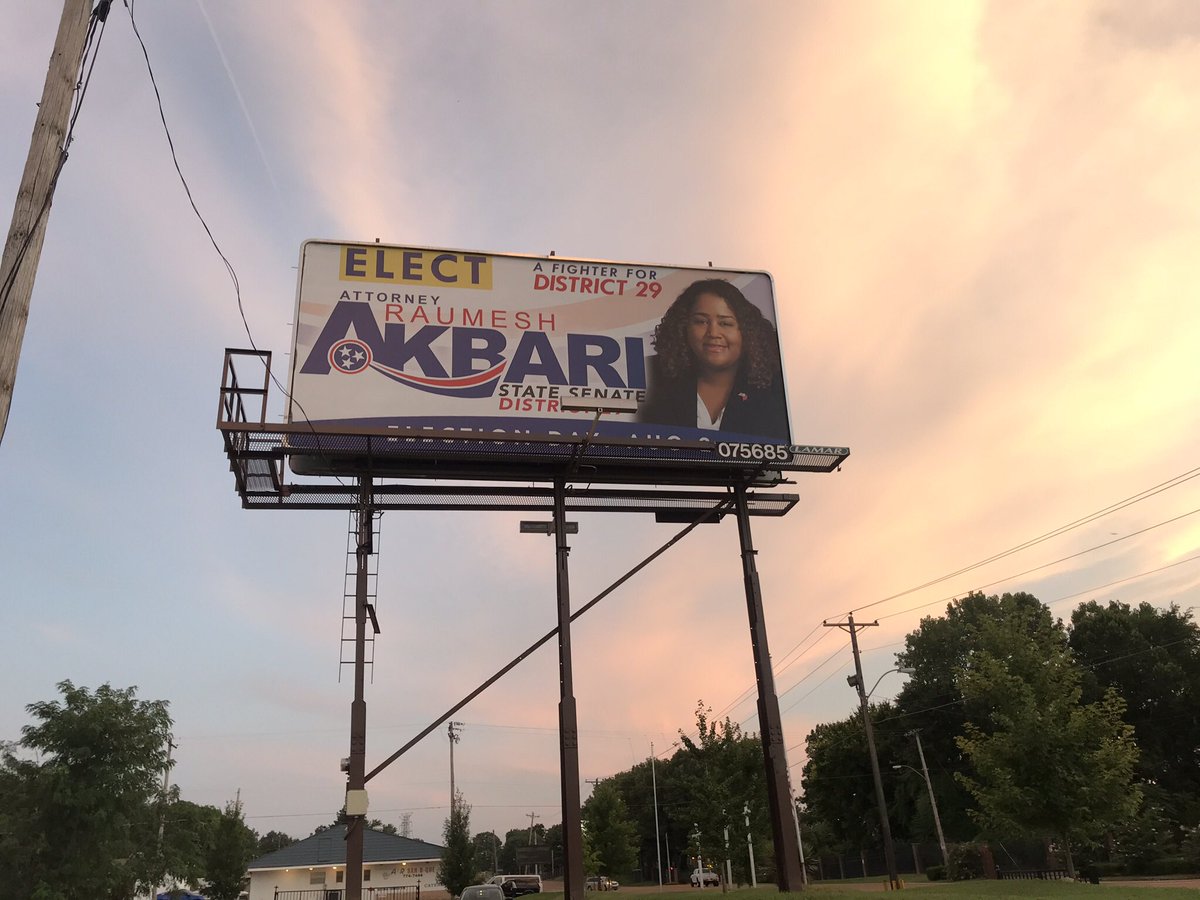 SenAkbari's tweet photo. It’s was a beautiful (incredibly HOT) day in #District29! Signs and posters are up, and we are continuing to run our race! #TeamAkbari https://t.co/TCW0F66mUv