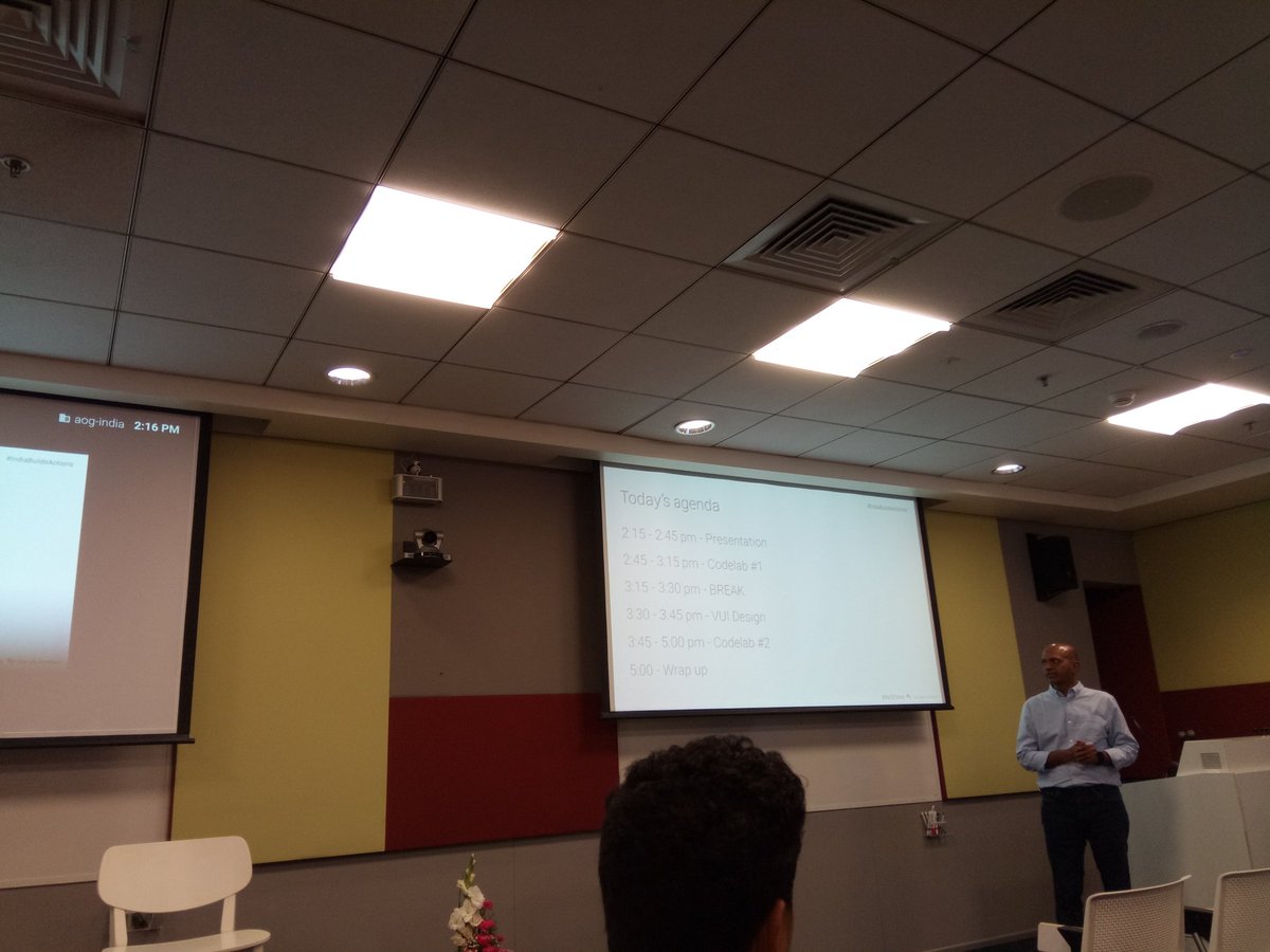 panda_minerva's tweet image. @k1shores and @lakshyas90 speaking on Actions on Google. #AoG Designing for #AoGDevs Moving to AI Assistants.. Spent an afternoon building an action. 😁 #IndiaBuildsActions