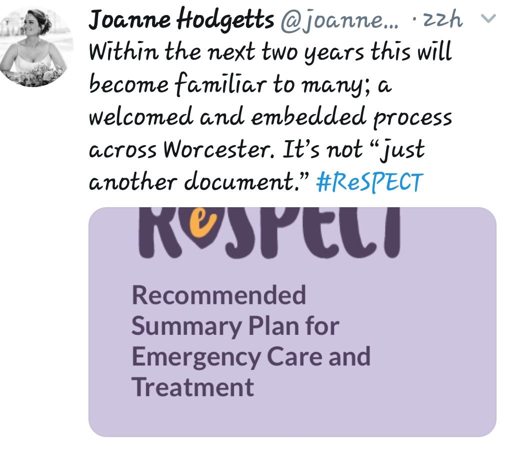 marshaj1772's tweet photo. @WorcsHealthCare @WorcsAcuteNHS #socialarmy
Please follow @joannechodgetts
Our new ReSPECT project lead for the whole health economy across Worcestershire #drivethemessage https://t.co/vvGoao2CRk
